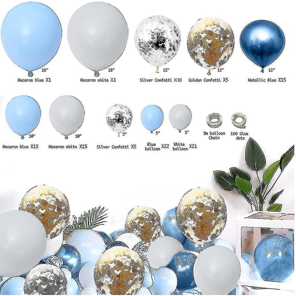 Ballongbåge, ballonggirlandsats, ballongfödelsedagsdekorationer, 112 delar
