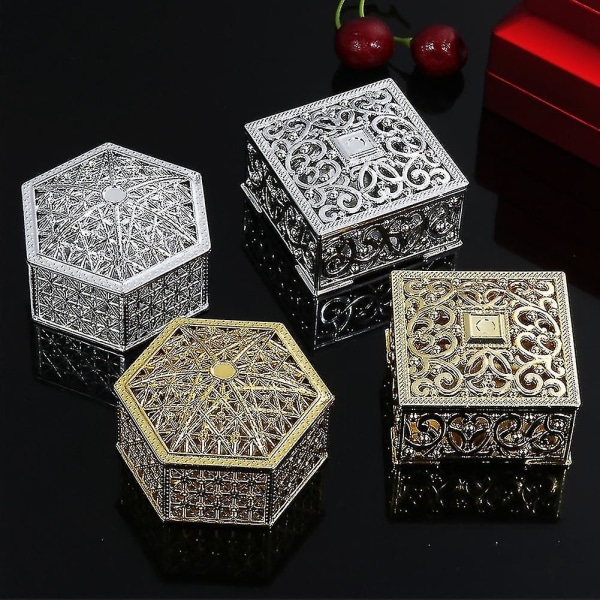 Retro ihåliga smycken Stora Box Choklad Box Prydnadsföremål Izer Bröllop Favor Box