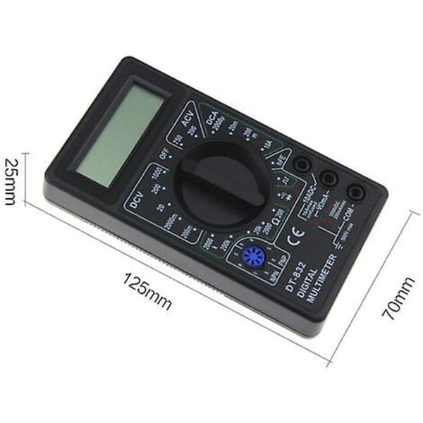 1999 Dt-832 Digitalt Multimeter Tæller Ac/dc Ampere Volt Ohm Tester Voltmeter Amperemeter Multimeter Gul
