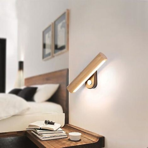 Kreativ japansk vegglampe Led soverom Nordisk Roterende nattbordslampe Moderne Heltre Study Vegglampe Hjem