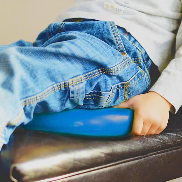 Uppblåsbar Vicka Vobbla Kudde - Sensorisk Utrustning för Autism, 35cm Diameter - Balanskudde för Barn med ADHD, Pump INGÅR EJ (Blå)