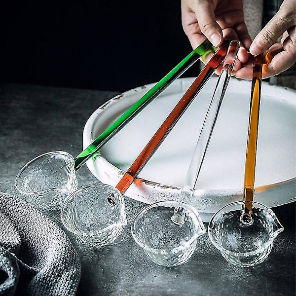 Lange Håndtag Glas Skeer Klar Glas Rør Skeer Glas Punch Øse Til Suppe Te Kaffe Køkken Øse