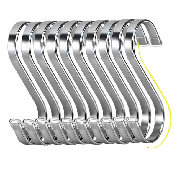 sett med 18 solide og holdbare S-kroker i rustfritt stål (7,5 cm) 7.5cm