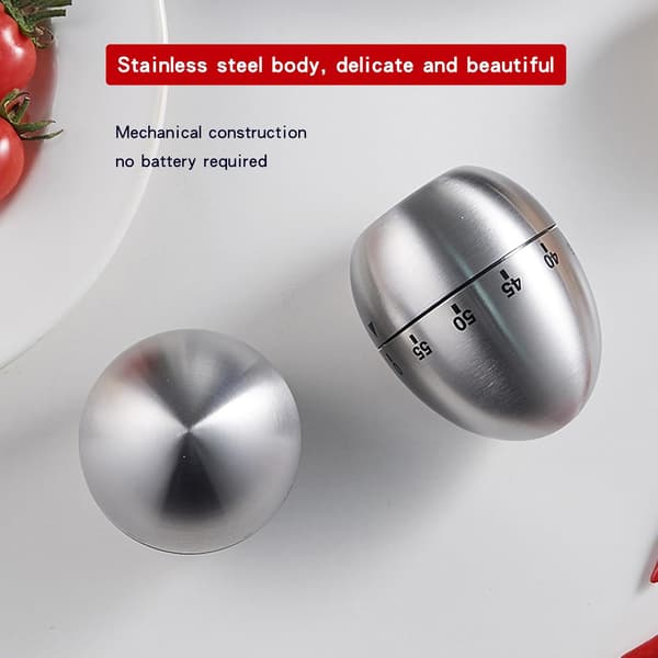 60-minutters eggtimer, kjøkkentimer for matlaging, opptrekks-timer 0-60 minutter, klasseromstimer, visuell timer for barn, mekanisk eggformet timer for