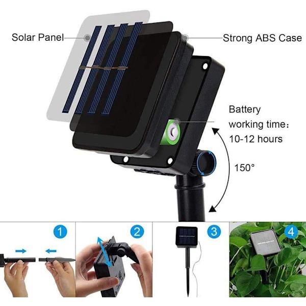 Solarslinga Trädgård, 7 meter 8 Lägen 50 LED Körsbärsblom Solcellsdriven Ljusslinga Vattentät Utomhus Blomljusslinga för Uteplats, Gård, Träd, Flower Shape