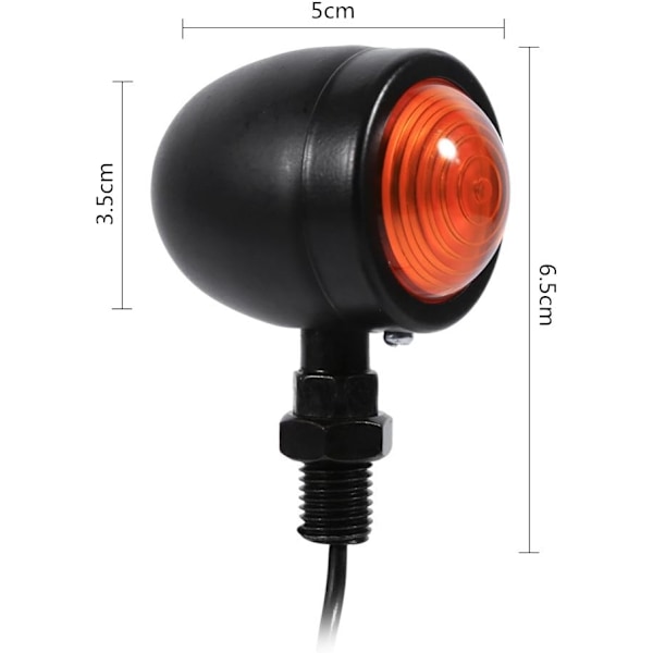 4 stk. Motorsykkelblinklys Retro Blinklys Lys Blinklys 12V Blinklys Universal Black,Yellow