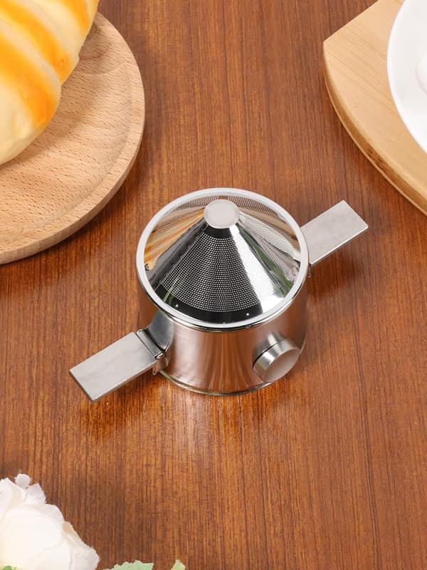 Pour Over Kaffedrypper Rustfrit Stål Kaffefilter Pour Over Kaffemaskine Sammenklappelig Kaffedrypper Kop Keglefilter til Rejser Rustfrit Stål