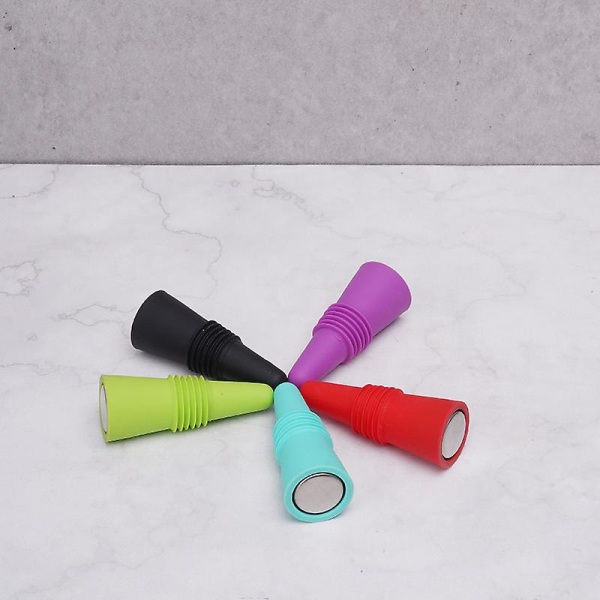 Wine Stoppers, Reusable Silicone Beverage Bottle Sealer Replacement With Grip Top For Cork To Keep The Wine Fresh (4pcs, Red+purple+green+blue)