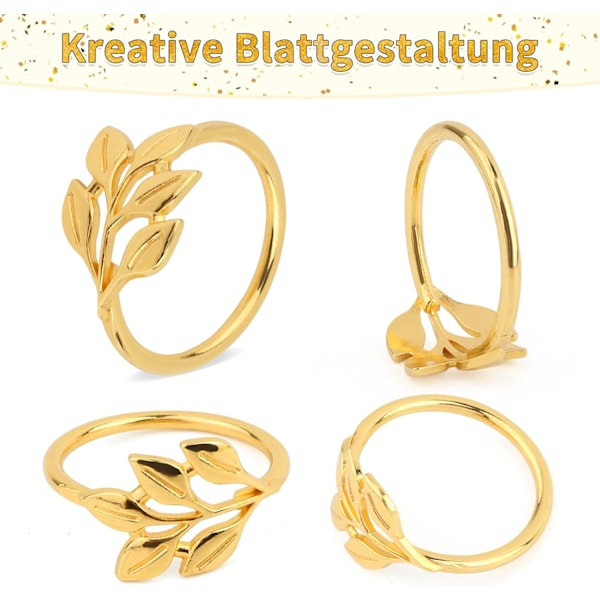 ces Guld Servett Ringar, Metall Servett Spännen, Löv Servett Hållare, Eleganta Servett Spännen, Servett Ringar för Thanksgiving, Bröllop, Familj Middag