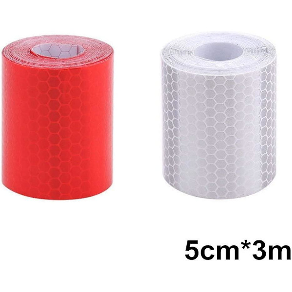 Reflekterende Tape, 3 Pak Advarselstape Sticker Høj Intensitet Sikkerhedstape Til Motorcykel Cykel Tøj Hvid Rød Grøn 5cm*3m