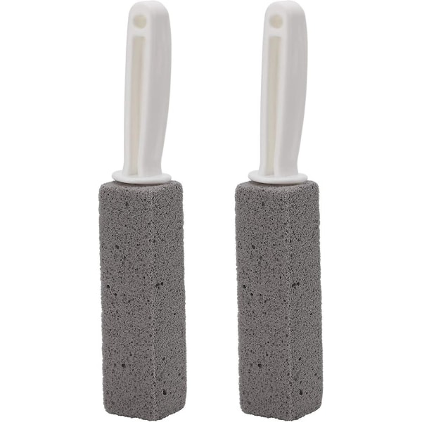 2 st Pumice Sten Rengöringsborste med Handtag Toalettborste för Kök/grill/badkar/toalettstol