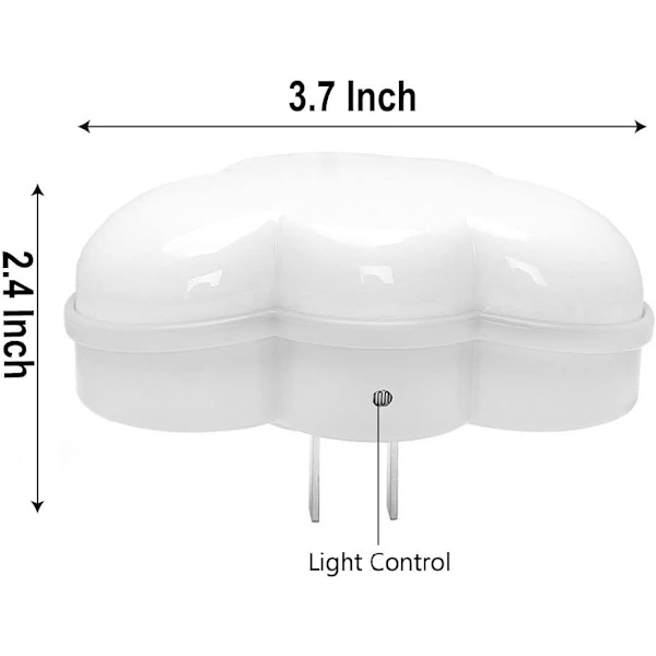 4-pak Sensor LED Natlampe Stikkontakt Lampe Sky Natlampe Mini Smukke Natlys til Voksne Børn Natlys Hvid White 4 Pack