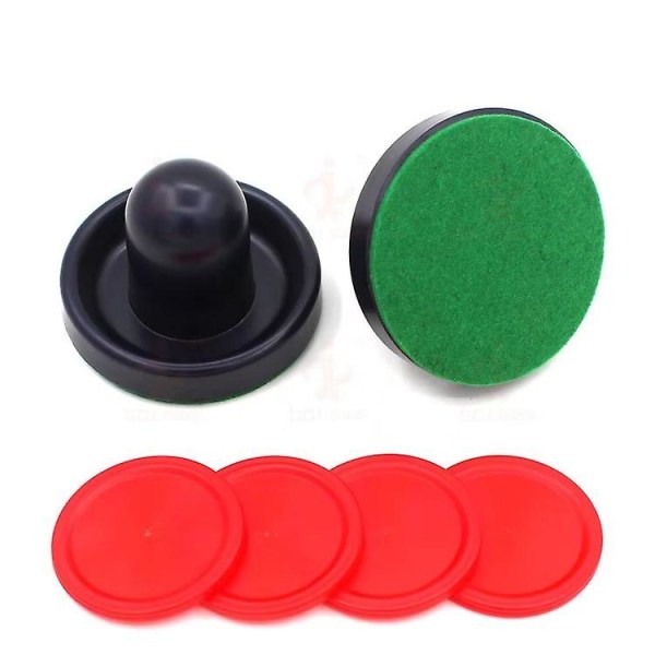 Air Hockey Pushers, Air Hockey Set, Great Goal Handles Pushers Accessories, Table Hockey Pushers Set, For Children Adult Game Tables (2set, Red+black)