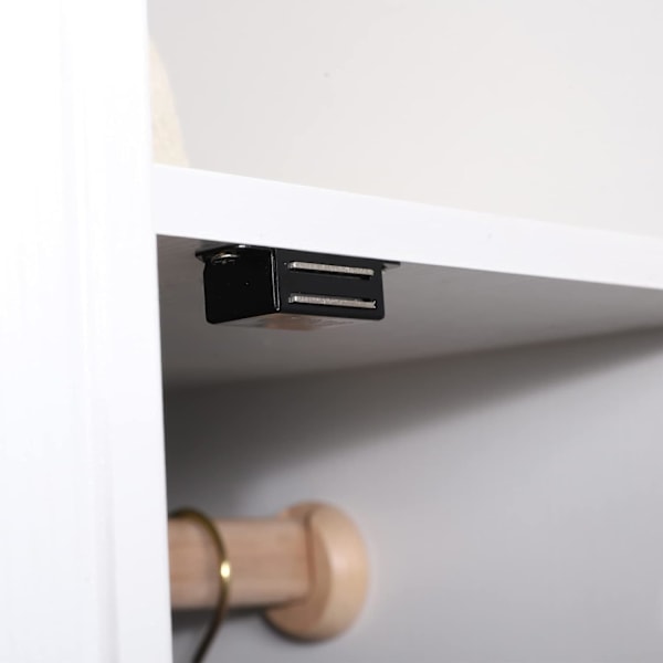 Skapmagneter Magnetisk Dørstopp Stål Dørmagnet for Kjøkken Baderom Skap Garderobe Lukking Skapdør Skuff Lås 2 Black 8 pack