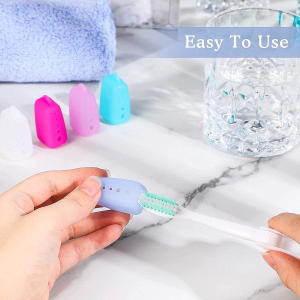 5 deler reisetannbørsteholdere Bærbare tannbørstehodedeksler Fargerike tannbørstehettedeksler