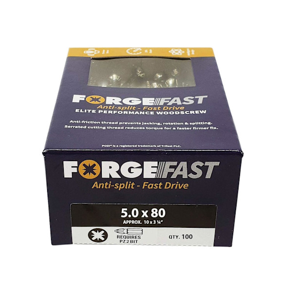 Elite Snabbstart Träskruv | 4,5 x 60mm | Zinkgul | Ask 100 (Förpackning med 2) 4.5 x 60mm (Pack of 2) 4.5 x 60mm (Pack of 2)