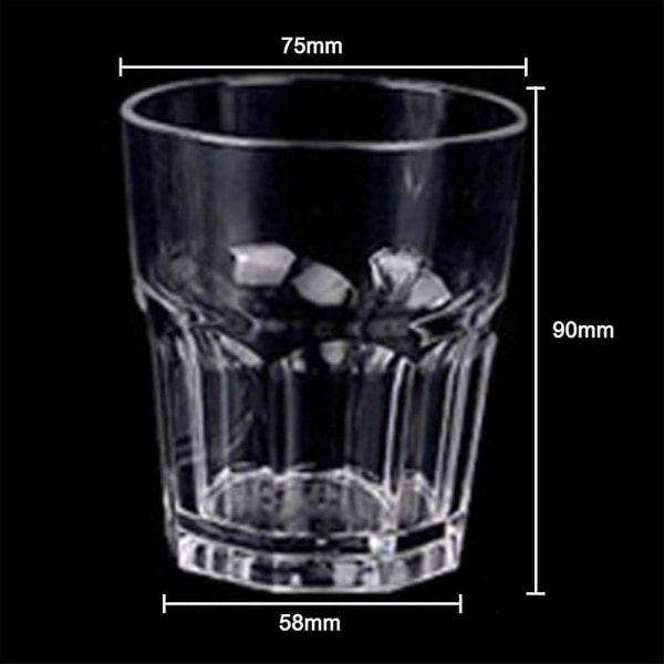 6-delers gjennomsiktige akrylglass, tumblers Tåler oppvaskmaskin Bpa gratis