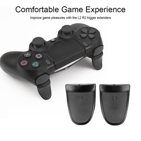 L2 R2 Controller Extenders Knappförlängningsknappar Mjuka Beröringsförlängda Grepp för PS4 (Svart)