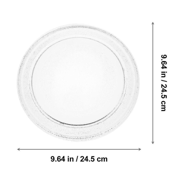 9,6 tommer mikroovn glasplade Praktisk pladespiller Flad base glasbakke 24,5 cm
