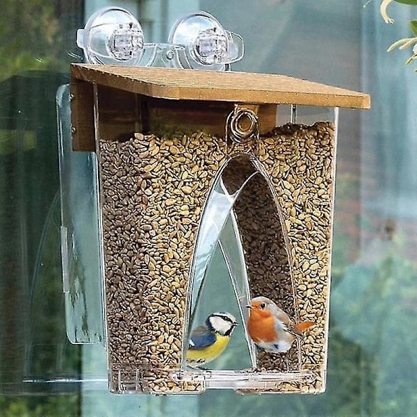 2l Transparent Fuglefoderbue Design Vindue, Udendørs Have Kolibri Feeder, Adsorption Hus Type Fuglefoder
