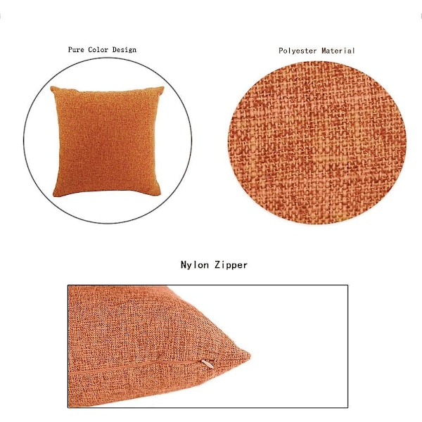 Set med 2 bomulls- og linputetrekk Sofa Hjemmedekorative putetrekk Klassisk putetrekk for hjem Stue Soverom Seng 45 * 45cm Orang