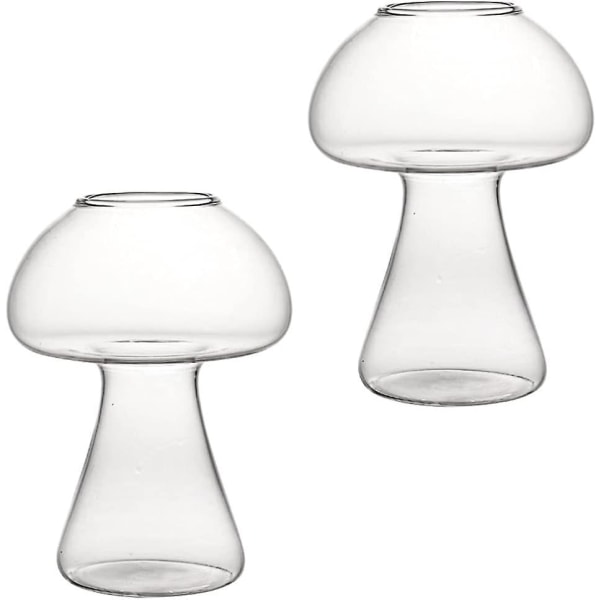 Svampeformede cocktailglas, klare cocktailkopper Kreative Martini Coupe-glas Gennemsigtigt glas til hjemmerestaurant (2 stk, hvid)