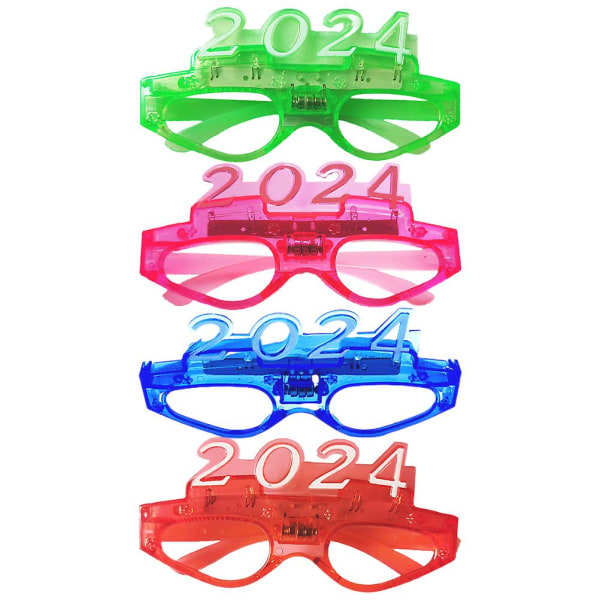 4 Par Led Glasses Party Light Up Glasses 2024 Led Party Solbriller For Festival Nyttår