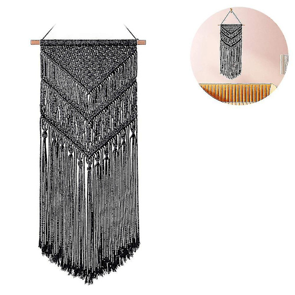 Macramé vægophæng Håndlavet vævet vægkunst Macramé tapet til soveværelse kontor hjem vægdekoration