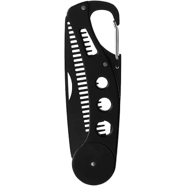 Skjeggkam i rustfritt stål - Sammenleggbar skjegglomme kam Hårstylingkam for menn for hårskjegg Mustache Mens Grooming Comb Black 16x3 centimeter