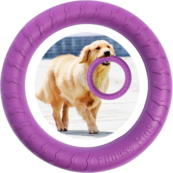 Fitness Ring Hundebid Ring Hundetræningsring, Kæledyr Hund Udendørs Spil Agility Øvelse Træningsudstyr, Træktov Interaktiv Træningsring til Små Purple Large Ring(Medium & Large Dog）