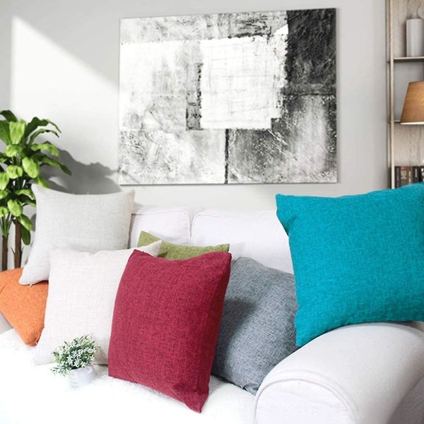 2 kpl puuvilla- ja pellavapäällinen sohvan sisustukseen koristeelliset tyynyliinat klassinen tyynyliina kotiin olohuoneeseen makuuhuoneeseen sänkyyn 45 * 45cm oranssi