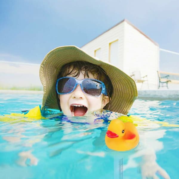 Flydende Pooltermometer, Flydende Termometer med Snor, Ande-stil Vandtermometer til Udendørs og Indendørs Pools, Spabade