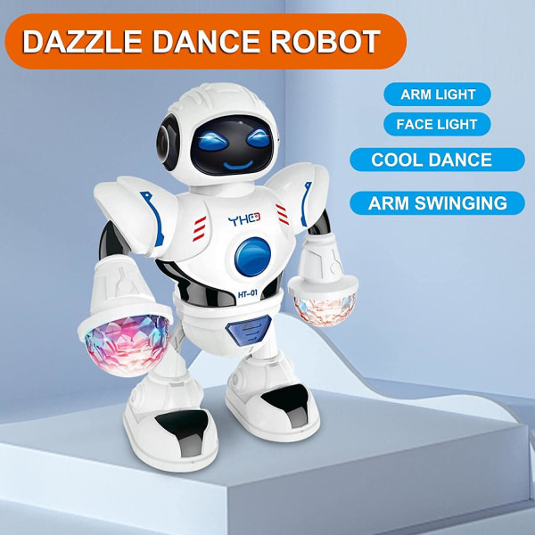 Automaattiset elektroniset kävelevät tanssivat robottilelut musiikkivalaistuksella lapsille pojille tytöille taaperoille