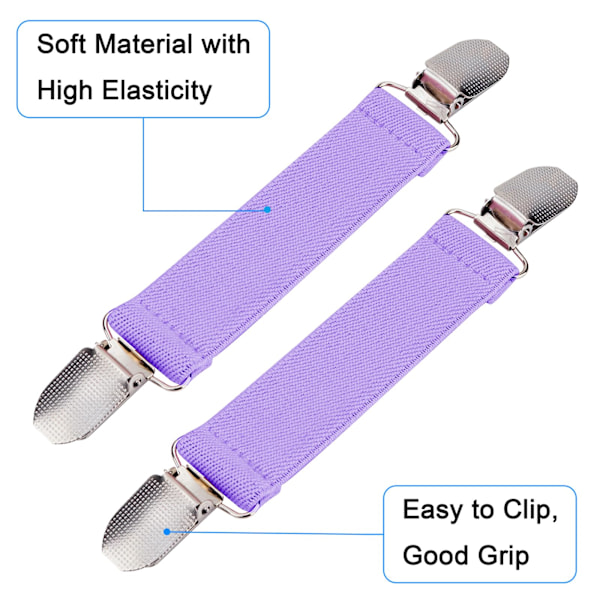 4-pak Handskeklips, Vanteklips med elastiske stropper til børn, tumlinger og voksne, tøjtaljeklips, sweater cardigan-clips (lilla+pink) Purple*2+Pink*2