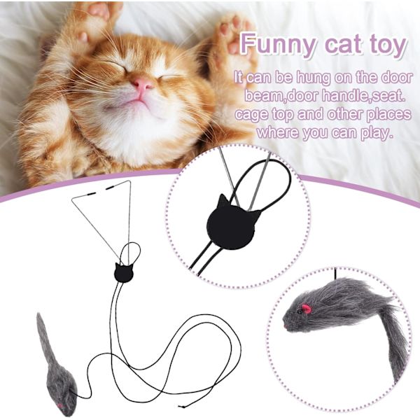 2-pack Dörrhängande Katt Leksak, Interaktiv Katt Leksak Möss, Katt Leksak Jaga Träning Underhållning Leksak Hängande Dörr Katt Leksak Mus Retande Leksaker för inomhus C