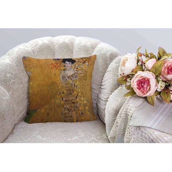 Gustav Klimts The Lady in Gold -tyynynpäällinen, koristeellinen tyynynpäällinen kotiin miehille/naisille, olohuoneeseen, makuuhuoneeseen, sohvalle, tuolille, 18x18 tuuman tyynyliina Multi 66