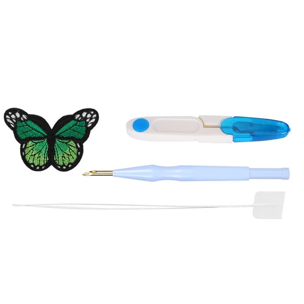 Punch needle broderisett DIY tykk ull dristig messingrør garn saks verktøysett