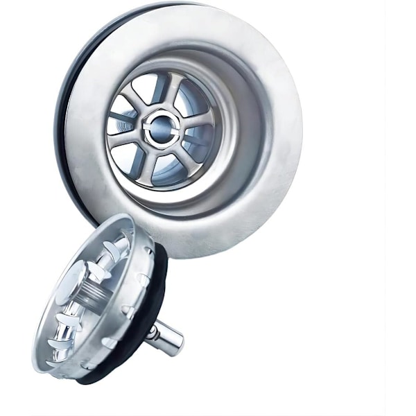 Diskho-kollektion, rostfritt stål och PVC-kökshossil, silpluggavfall 84 mm G1½\" 84mm