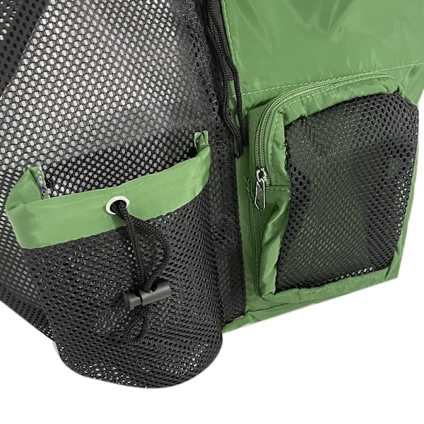 Svømmebag, mesh-ryggsekk med snor, sportsbag, vanntett, med våte og tørre rom, justerbare stropper, for svømming, trening, trening green