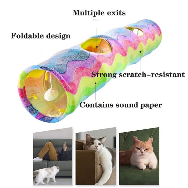 Kattelegetøj Sammenklappelig plystunnel Kæledyr Ridsefast Foldbart Legerørlegetøj