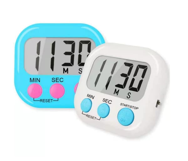 Multifunktionell digital kökstimer - ABS-material, högt alarm, stora siffror, matlagningstimer, bekväm förvaring, (vit)