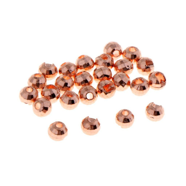25 st Tungsten Flugbindnings-Beads med Spår, Diamantformade, 3 mm Koppar