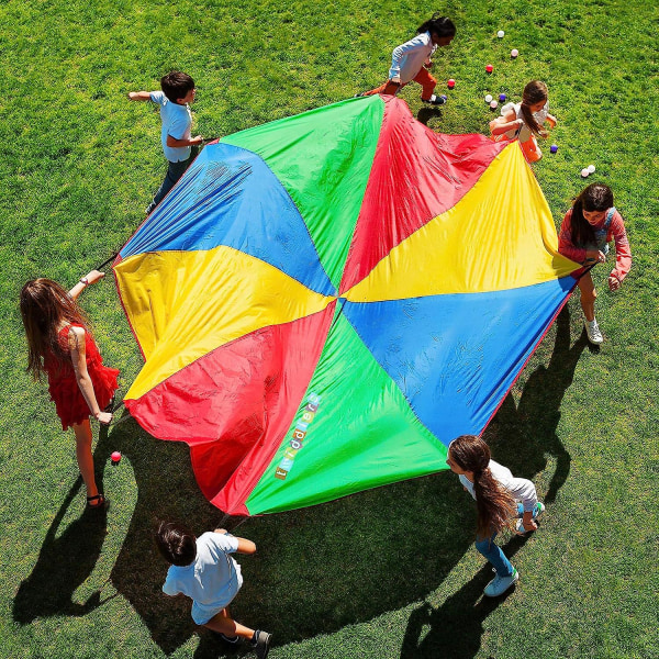 6ft Parachute Play Tent Kids Game With 8 Handles For Fun School Garden Outdoor Toy Exercise & Activities