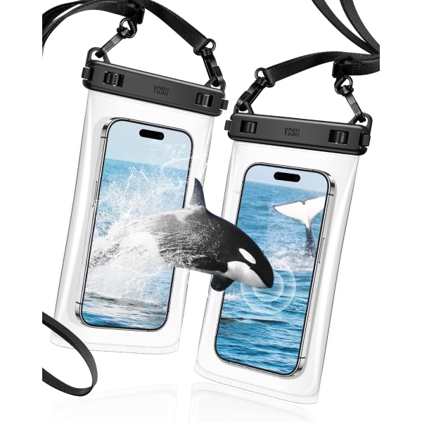 2023 TPU vedenpitävä puhelintasku, IPX8 vedenalainen vedenpitävä phone case uimiseen, läpinäkyvä matkapuhelimen kuivapussipidike kaulanauha iPhonelle 15 14 13 12