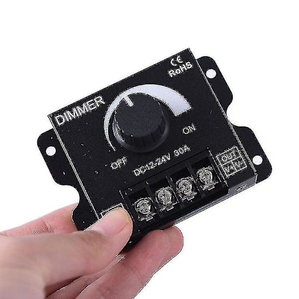 1 stk DC12v/24v 30a LED-kontakt Dimmer Controller til LED-strimler Enkeltfarvet Sort