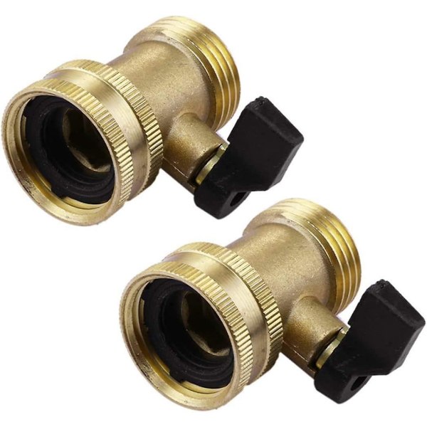 2 Pak Messing Havevandsslanger Afbryderventil, 3/4'' Gevind Kugleventil Afbryder Slange Adapter