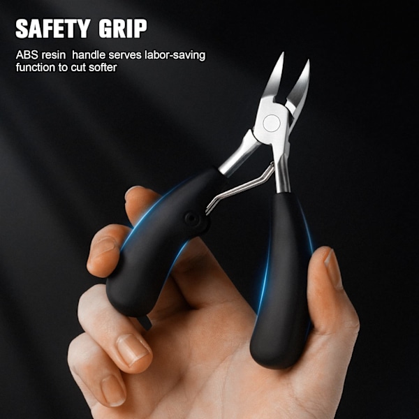 Precisions Nagelklippare för Tjocka eller Inväxta Tånaglar. Podolog. Professionellt Nagelsvårdverktyg för Stora Tånaglar. Med Metallfodral och Reservfjäder