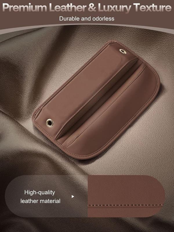 Bilförvaring, läder, 2-pack, två bilförvaringsväskor – Universal, Brun/Svart Brown
