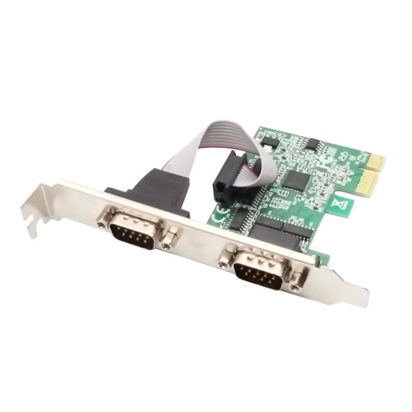 Rs232 Pci For Express Pcie til 2 seriel Db9 adapterkort Rs-232 Fast Ax99100 Chip
