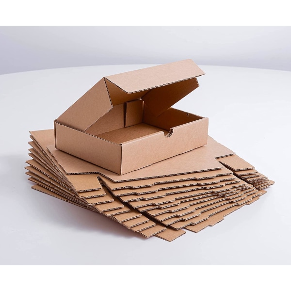 22 X 15 X 5 Cm Flat Cardboard Box For Shipping, E-commerce, Gifting - 10 Pieces - Multipurpose Square Boxes For Packing Items, Events, Parties, Christ